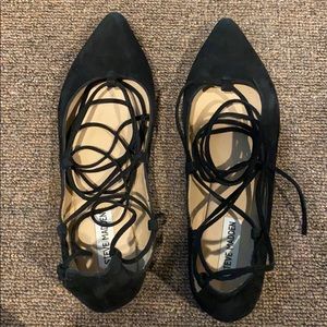 Steve Madden Lace Up Suede Flats
